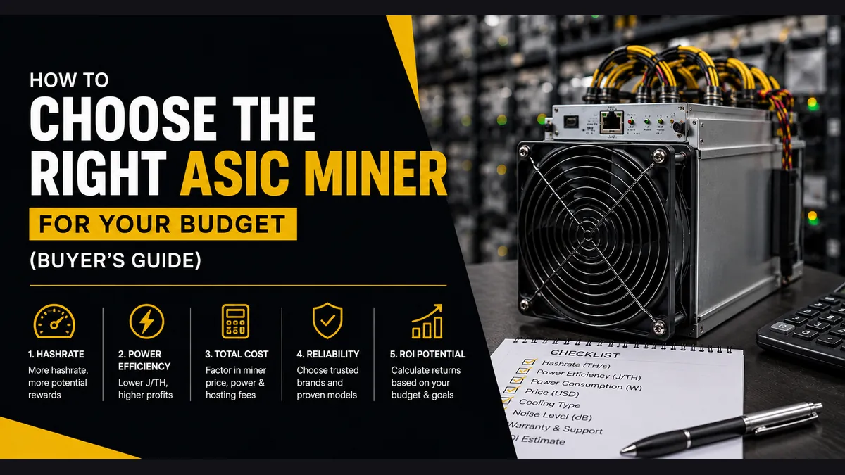 How to Choose the Right ASIC Miner for Your Budget (2026 Buyer's Guide)