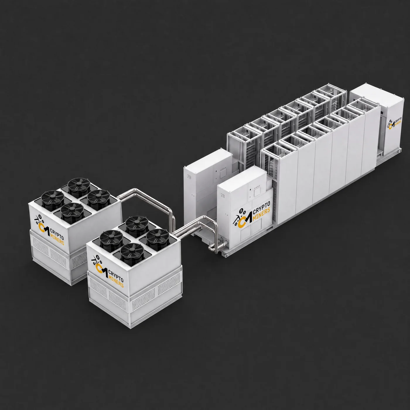 Hydro Rack Cluster 2.4MW 240 Miners Open Frame